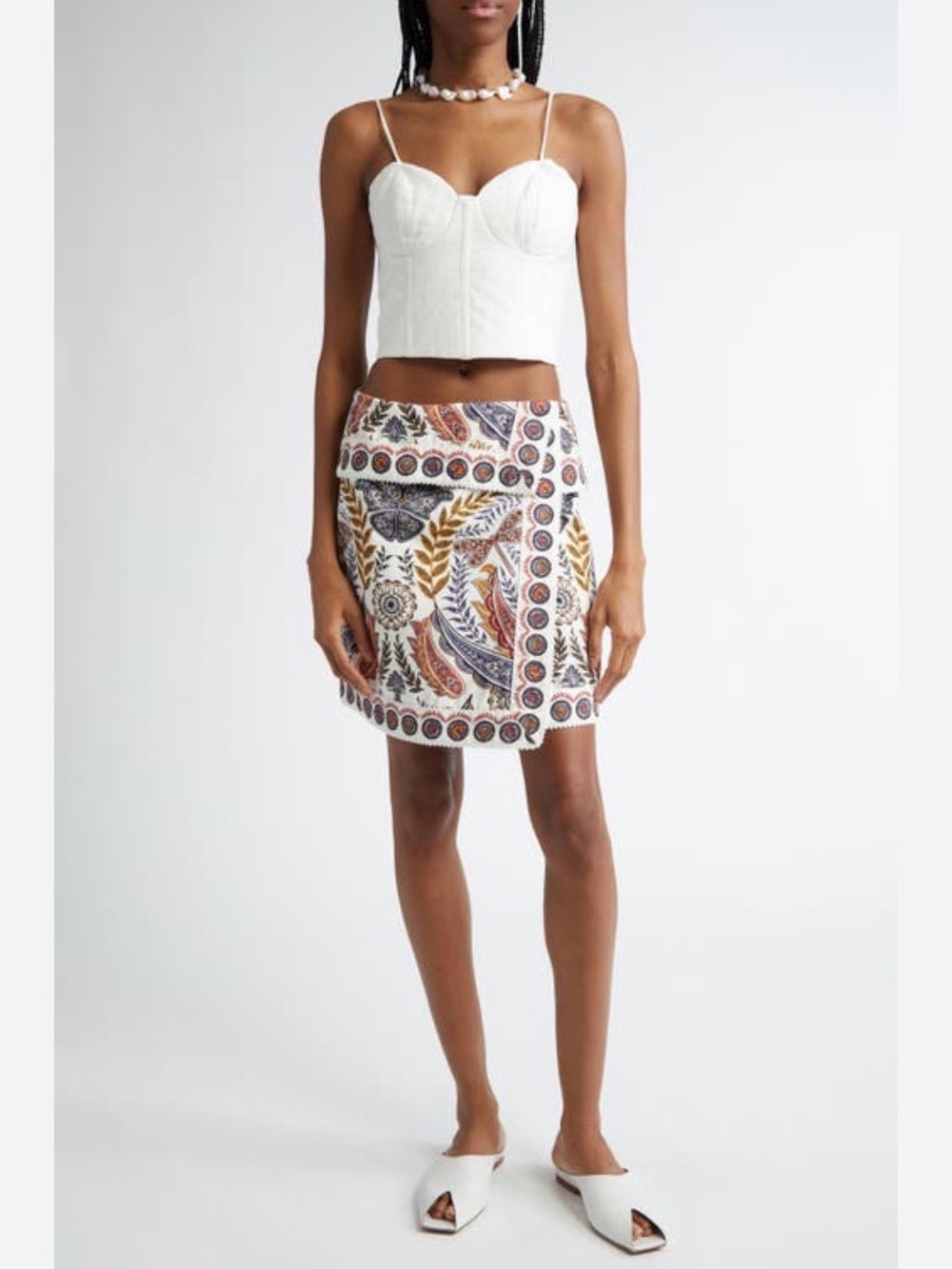 Farm Rio Embroidered White Floral Mini Skirt size 29 - Picture 4 of 8
